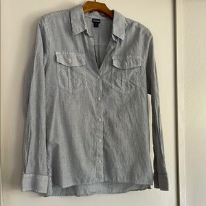 Patagonia Worn Wear 95%Organic Cotton/5% Hemp pinstriped shirt
